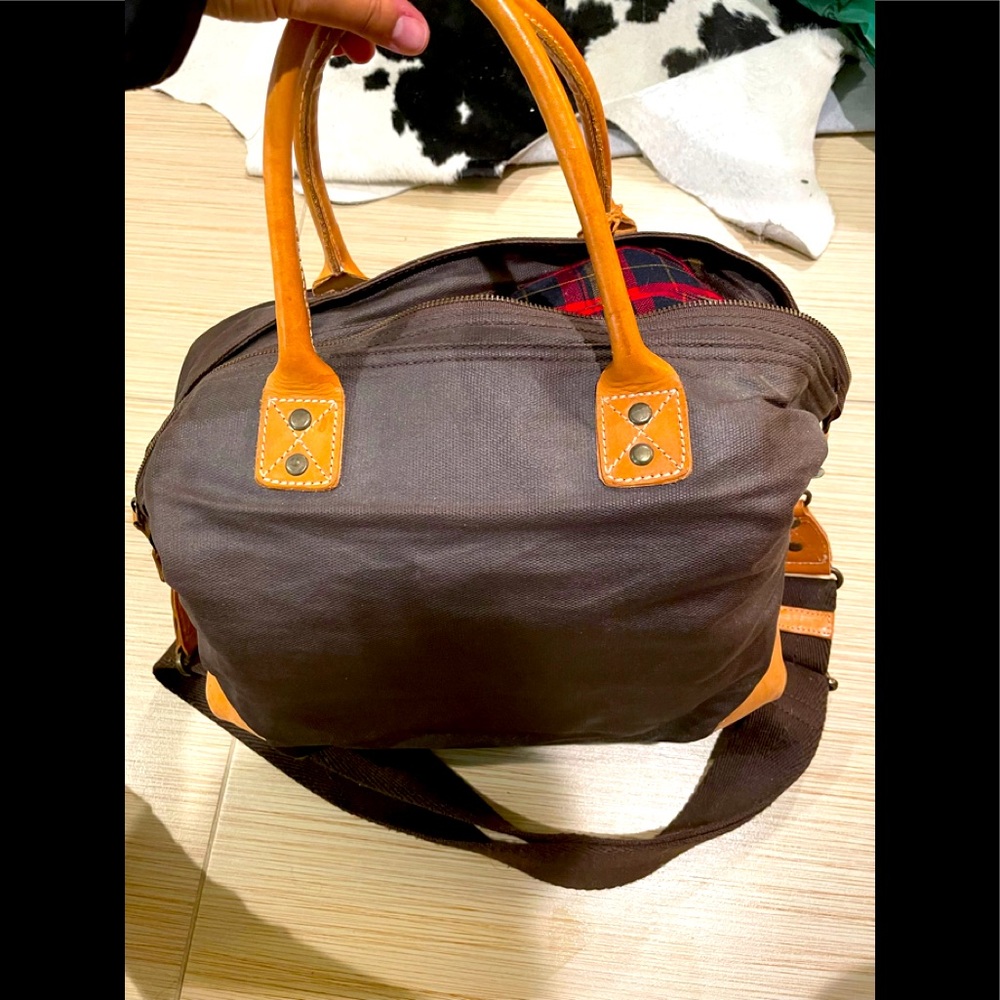 Will Leather Goods Small Travel Duffel with Tartan Eco Pillow